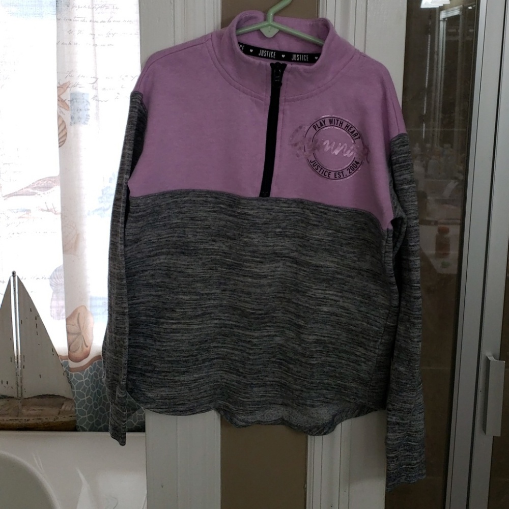 Justice Gymnastics Half zip Sweatshirt size 8